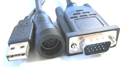 VGA/USB-Connector cable f. CarTFT 7" or 8" VGA TS (1,8 Meter, 9 pins, female)